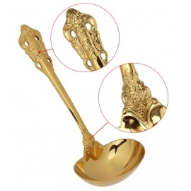 1 Piece 304 Stainless Steel Soup Ladle Cooking Tool Kitchen Accessories Gold Scoop Tablewares Gold Plated Soup Serving Spoon