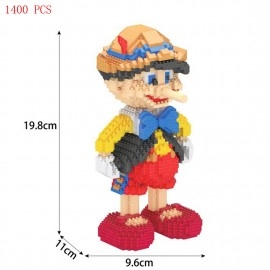 Hot classical Creative Pinocchio adventure figures US cartoon Anime mini micro diamond block model brick toys