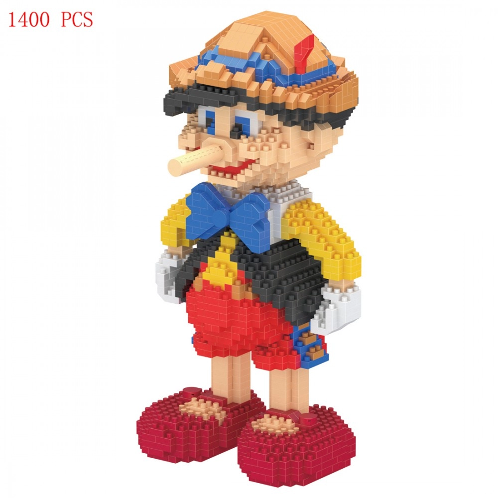 Hot classical Creative Pinocchio adventure figures US cartoon Anime mini micro diamond block model brick toys