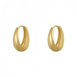 New Classic Copper Alloy Smooth Metal Hoop Earrings For Woman Fashion Korean Jewelry Temperament Girl's Daily Wear earrings